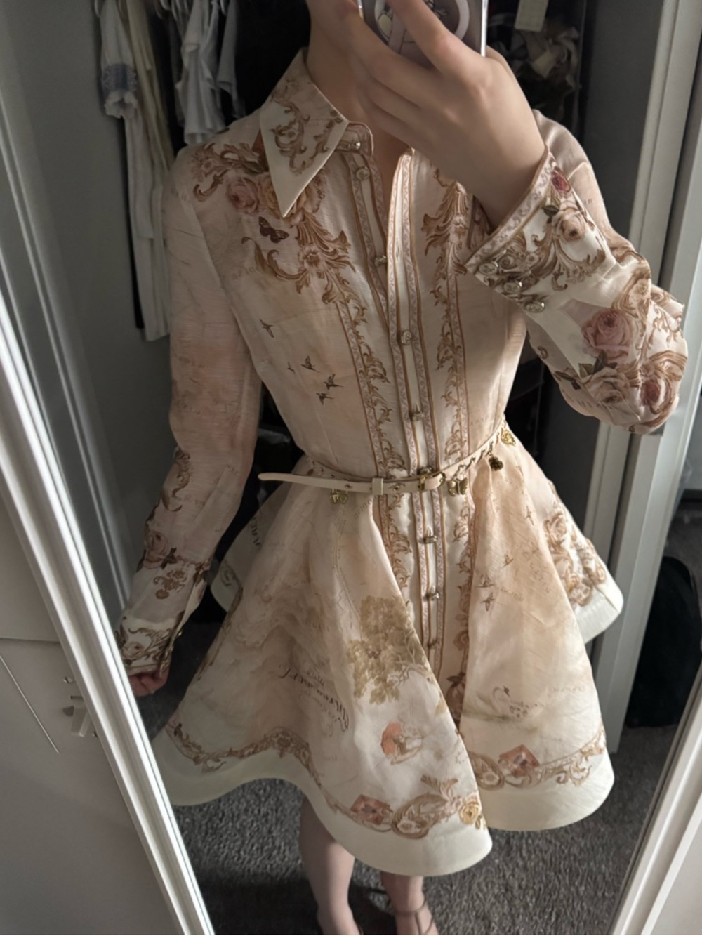 Zimmermann MEMENTO BUTTONED MINI DRESS map print
